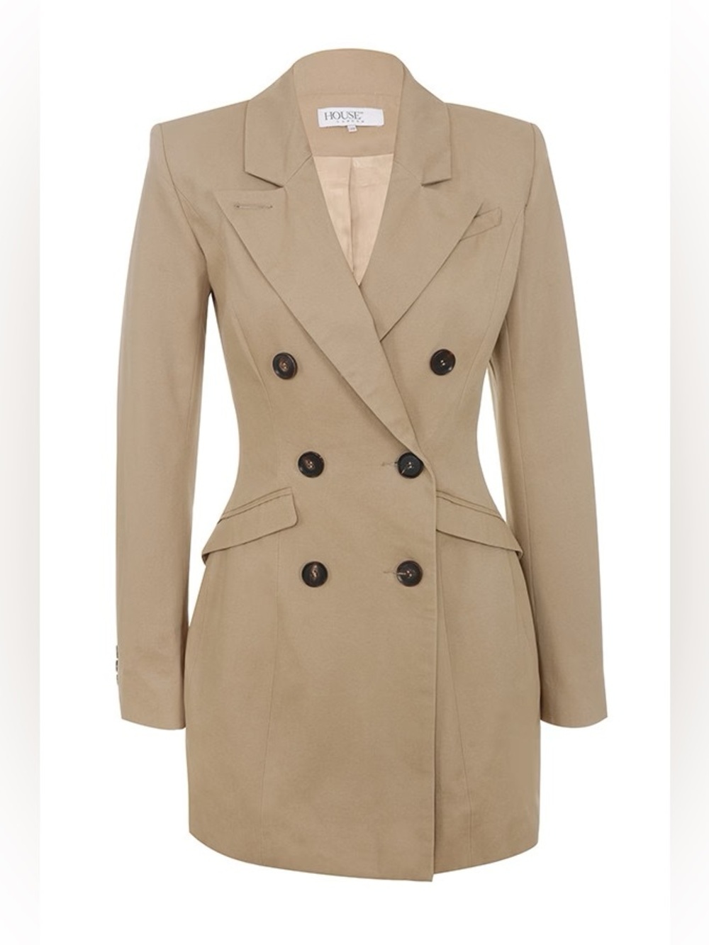 House of CB Elexis Camel Tan Tailored Blazer Dress Long Sleeve XS - Picture 7 of 13